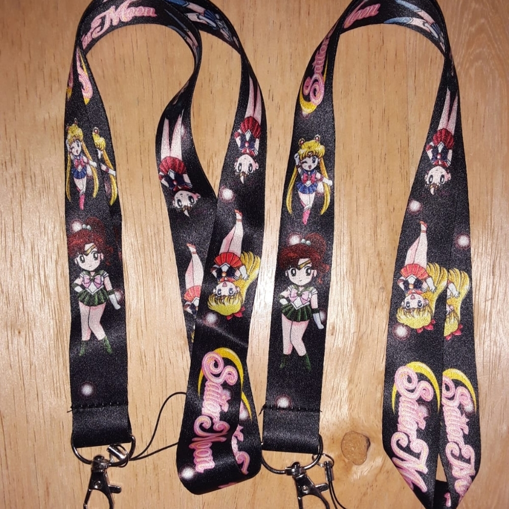 Z2. Best Japanese Anime Characters Sailor Moon Black Lanyard with clips